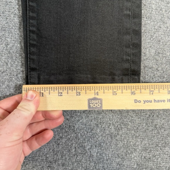 Uniqlo Selvedge Jeans Mens 32x32 (Fits 32x28) Black Slim Straight Stretch‎ Denim - Picture 13 of 15
